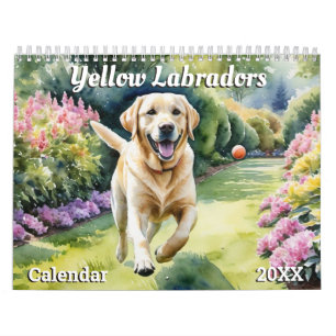 Calendrier Beaux Labradors Jaunes Amoureux des Animaux de Com