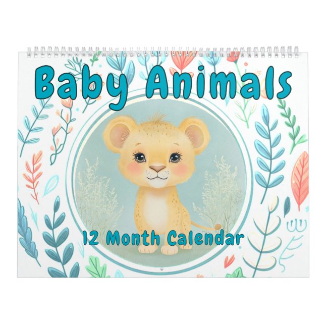 Calendrier Bébé Animaux Pastel Couleurs Douche | Salle de soi (Protection)