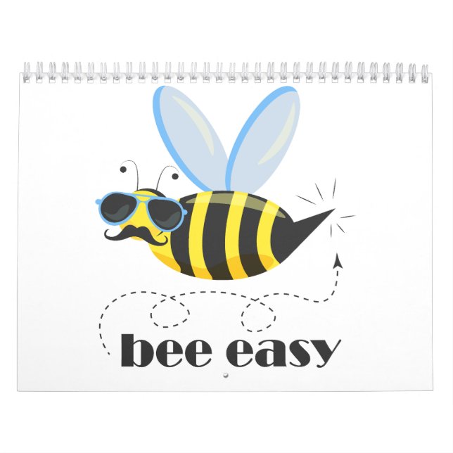 Calendrier Bee caractère avec mustache lunettes de soleil Bee (Protection)