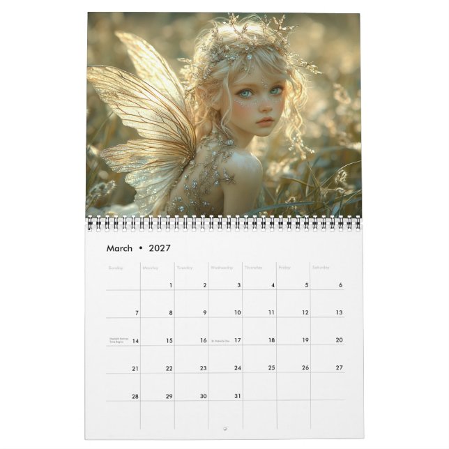 Calendrier Belle et élégante fées de bois (Mar 2027)
