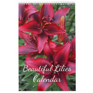 Calendrier Belle feuille de lys imprimé à fleurs