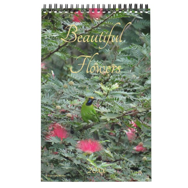 Calendrier Belles fleurs Nature Photographie 2026 Mur (Protection)