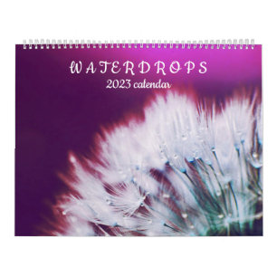 Calendrier Belles gouttes d'eau de la nature sur les fleurs P