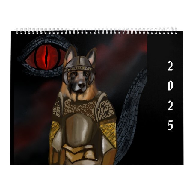 Calendrier Berger Allemand  « Dragons & Dogs » (Protection)