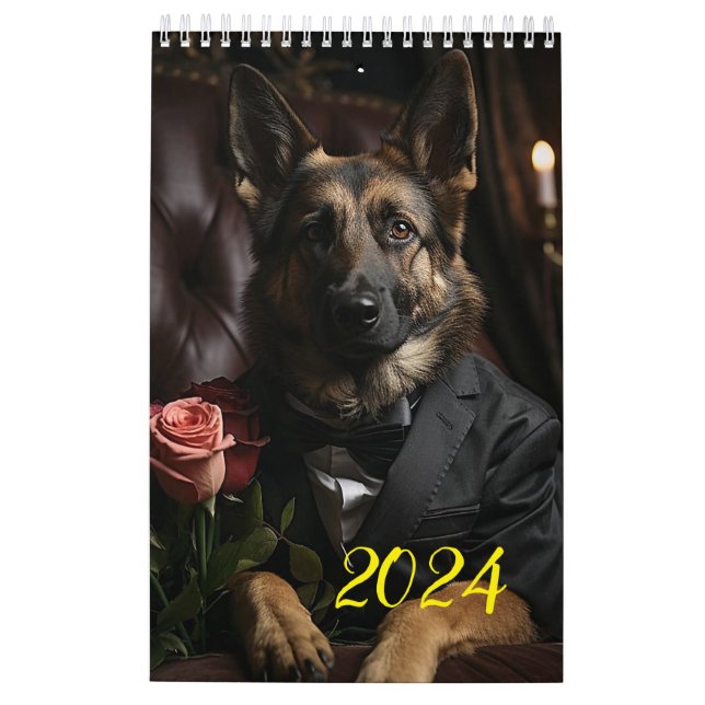 Calendrier Bergers et Dobermans. 2024 (Dos)