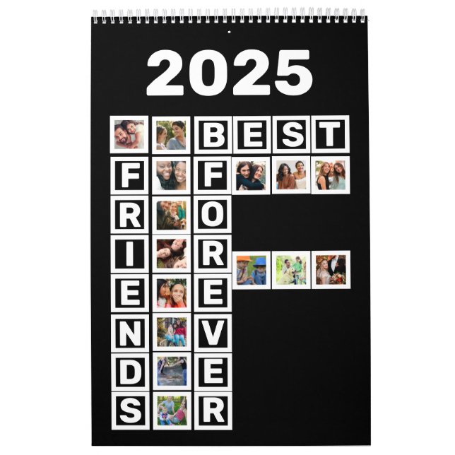 Calendrier BFF Best Friends Forever 27 Photo Collage Modèle (Protection)