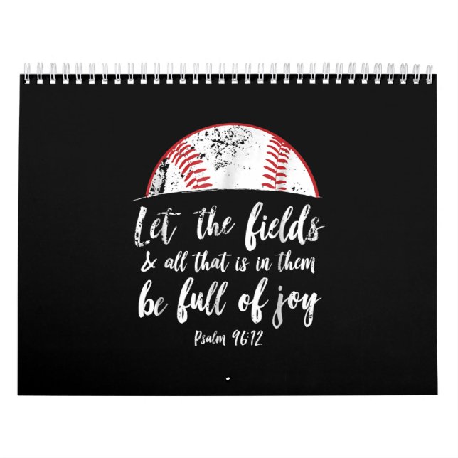 Calendrier Bible de baseball contre joli psaume chrétien 96 (Protection)