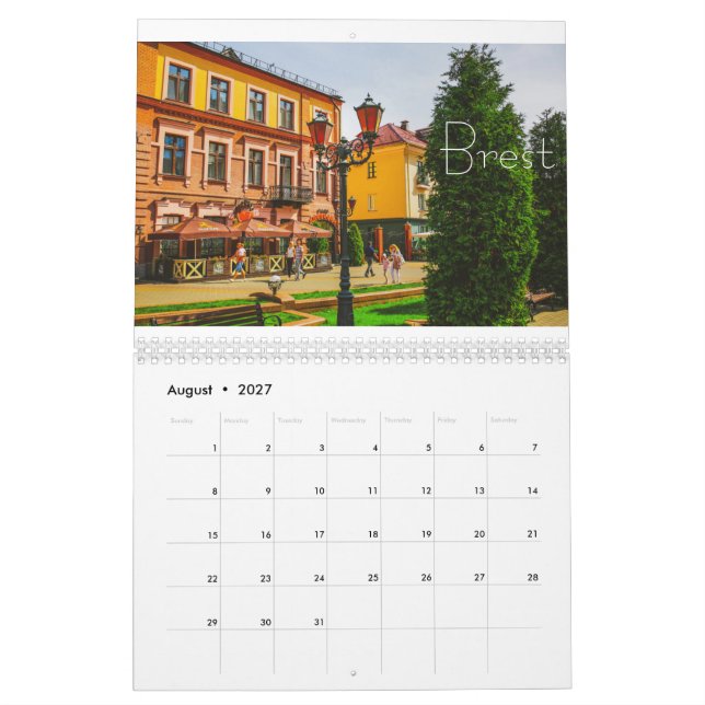 Calendrier Biélorussie Architecture Paysage Minsk Brest (Aug 2027)