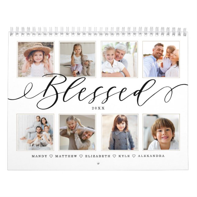 Calendrier Bienheureux Script moderne | Histoires de famille (Protection)