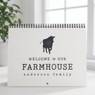 Calendrier Bienvenue à notre vache rustique de campagne de Fe