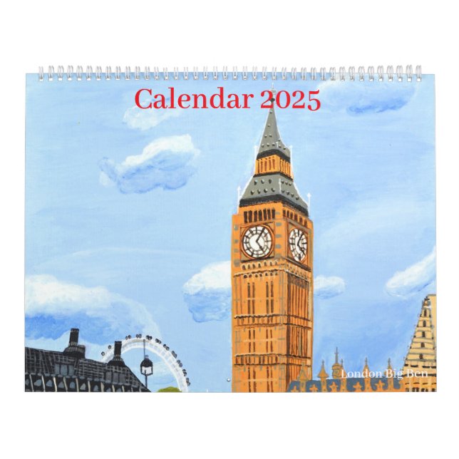 Calendrier Big Ben de Londres 2025 (Protection)