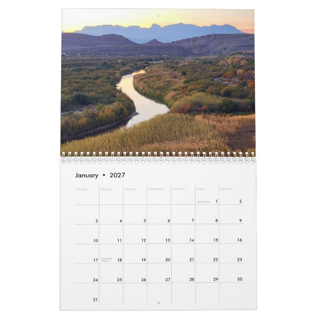 Calendrier Big Bend 2026 Calendar (Jan 2027)
