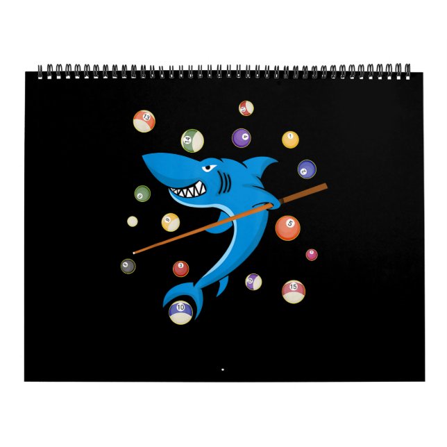 Calendrier Billiard Shark 8 Ball Player Table Bue Stick (Protection)