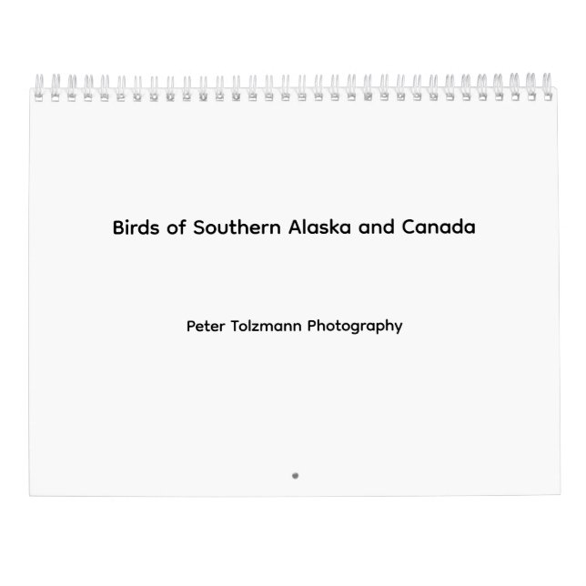 Calendrier Birds of Southern Alaska and Canada calendar (Dos)