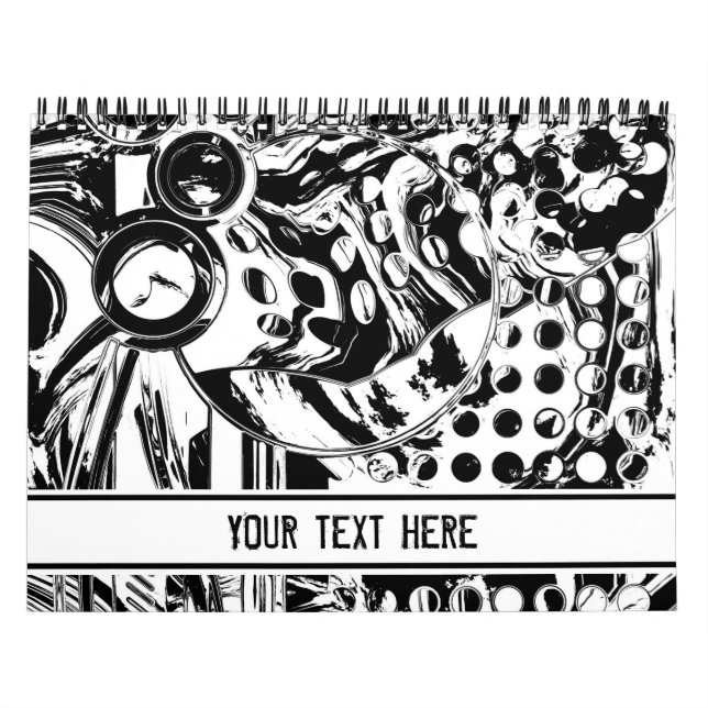 Calendrier Black and White Geometric Art 20 (Protection)