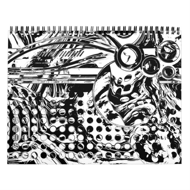 Calendrier Black and White Geometric Art 20 (Protection)