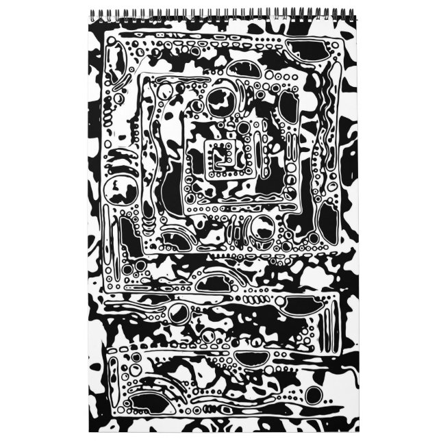 Calendrier Black and White Geometric Art 25 (Protection)