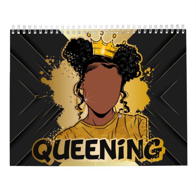 Calendrier Black queen queen melanin femmes or amour (Dos)