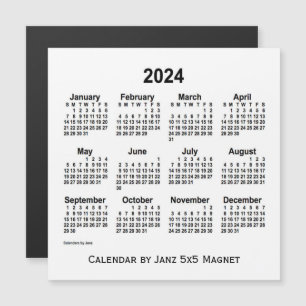 Calendrier blanc 2024 par Janz 5x5 Magnet