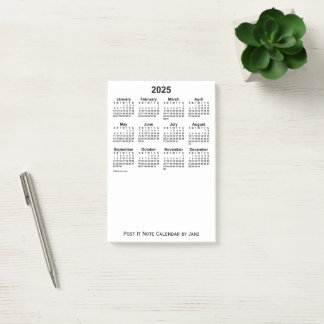 Calendrier blanc 2025 par Janz Post-it Notes
