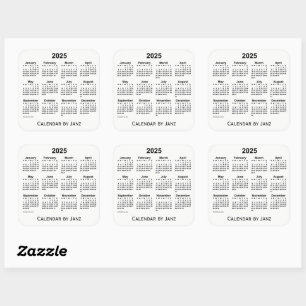Calendrier blanc 2025 par Sticker Carré Janz