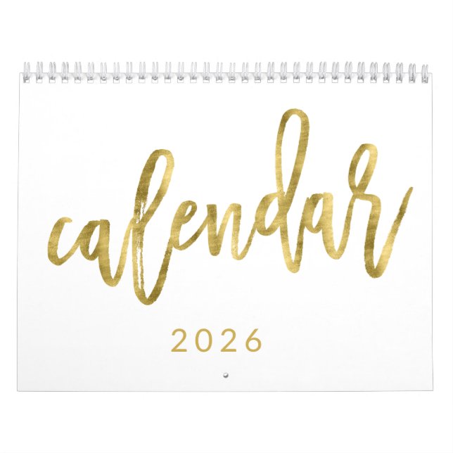 Calendrier Blanc 2026 Avec Faux Mois D'Or (Protection)