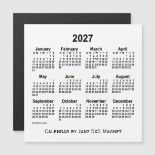 Calendrier blanc 2027 par Janz 5x5 Magnet