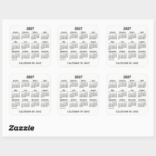 Calendrier blanc 2027 par Sticker Carré Janz