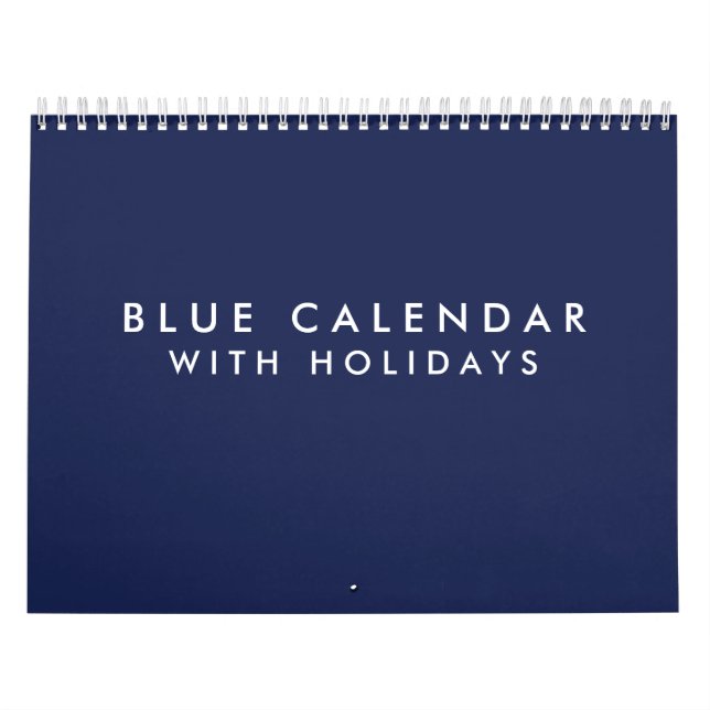 Calendrier Blanc Bleu Avec Vacances 2025 (Protection)