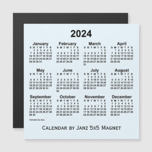Calendrier bleu Alice 2024 par Janz 5x5 Magnet