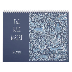 Calendrier Bleu & Blanc Forêt Animaux Forêt Forêt Boisée 