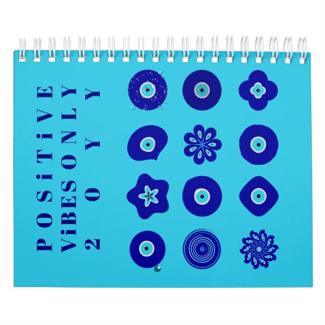 Calendrier Bleu Evil Eye Chance Talisman et Art (Protection)