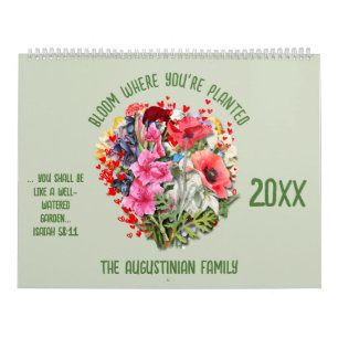 Calendrier BLOOM SUR MESURE OÙ PLANTÉ Christian Birth Mois