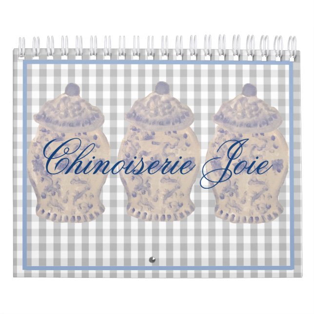 Calendrier Blue Chinoiserie Main Peint Ginger Jar Jars Cale (Protection)
