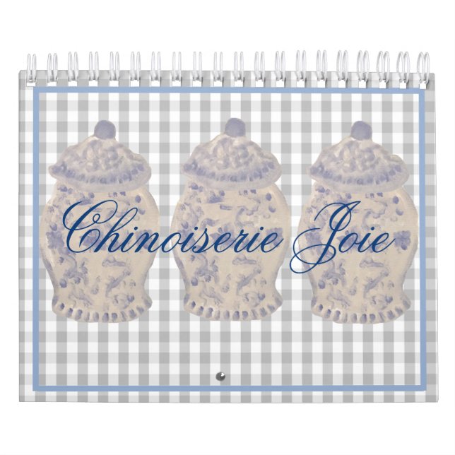 Calendrier Blue Chinoiserie Main Peint Ginger Jar Jars Cale (Protection)