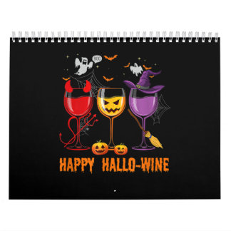 Calendrier boisson au verre d'halloween drôles de hallo-vin