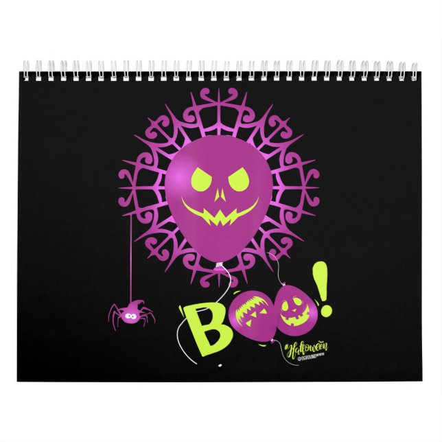 Calendrier Boo Ghost Bats Spider Halloween Déplaisant (Protection)