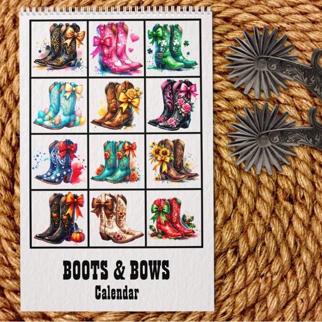 Calendrier Boots and Bows Coquette Cowgirl (Créateur téléchargé)