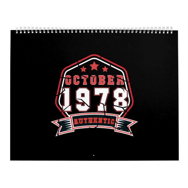 Calendrier Born In October 1978 Vintage (Protection)