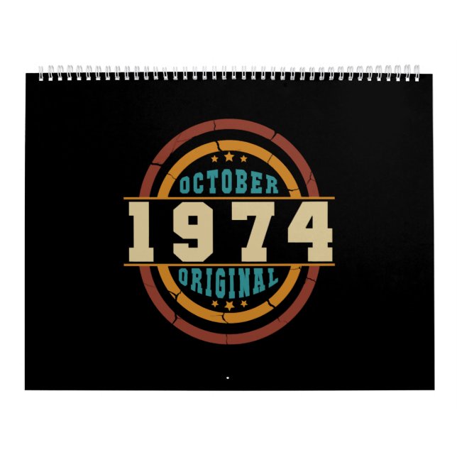 Calendrier Born October 1974 Orginal Retro (Protection)