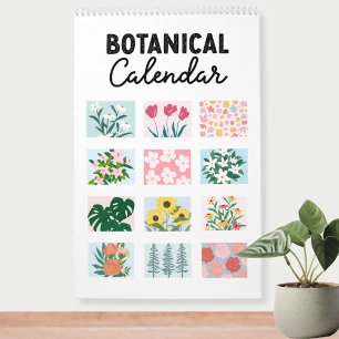 Calendrier botanique abstrait moderne 2027