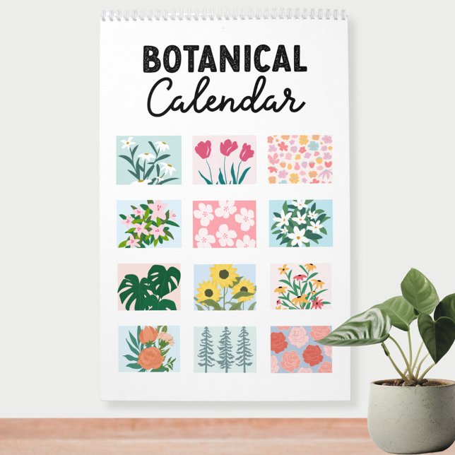 Calendrier botanique abstrait moderne 2027 (In situ)
