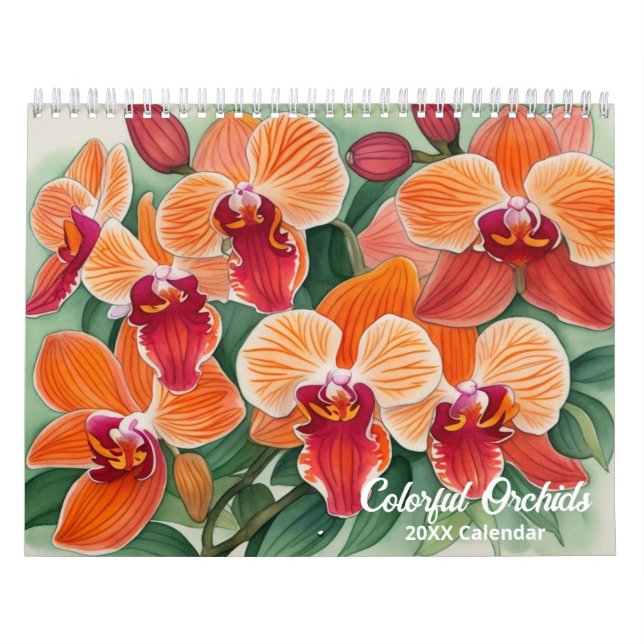 Calendrier botanique des orchidées colorées (Protection)