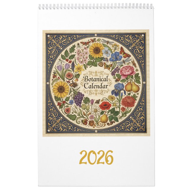 Calendrier Botanique inspirée par Hoefnagel 2026 (Protection)