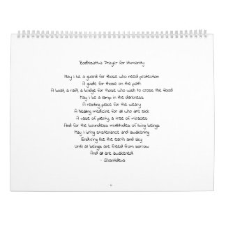 Calendrier Bouddha tout simple