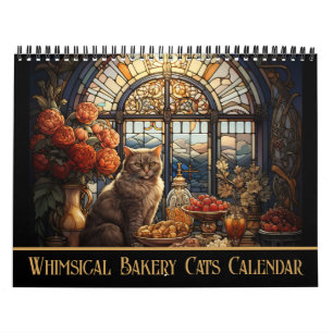 Calendrier Boulangerie Whimsical Cosy Chats Vitrail