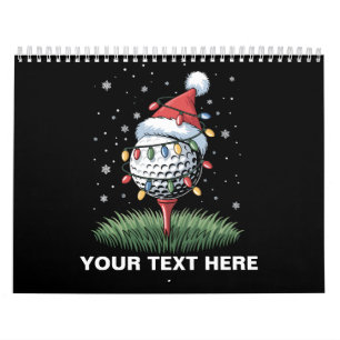 Calendrier Boule de golf personnalisée Chapeau de Père Noël a