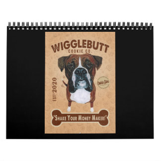 Calendrier Boxer Chien Cookie Boxer Amoureux des chiens Cute 