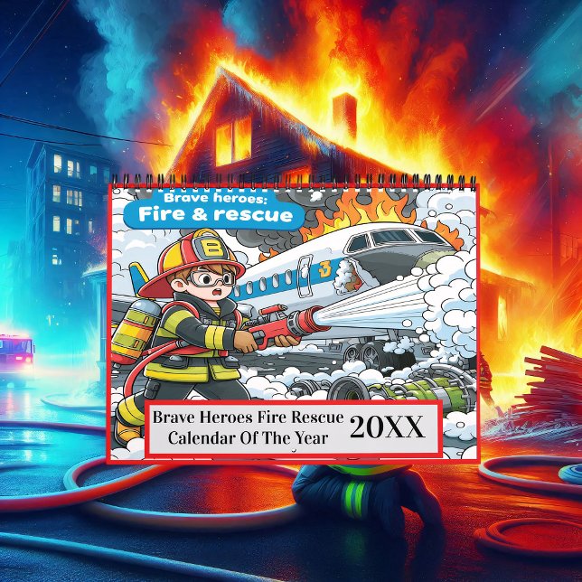 Calendrier Brave Heroes Fire Secourt Coloring Livre 2025/2026 (Créateur téléchargé)