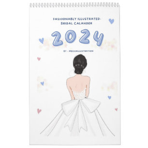 Calendrier Bridal, 2024, illustration de mode,